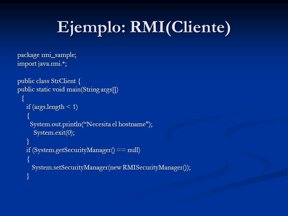 Ejemplo: RMI(Cliente)