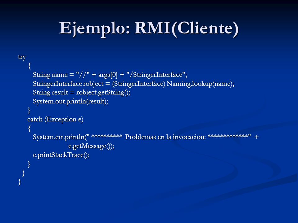 Ejemplo: RMI(Cliente)