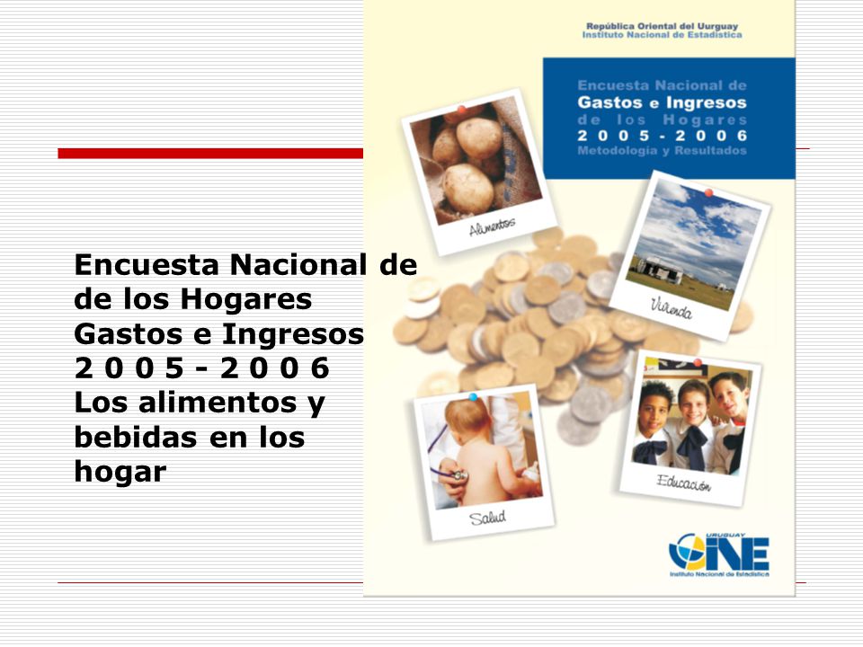 Encuesta Nacional de de los Hogares Gastos e Ingresos Los alimentos y bebidas en los hogar