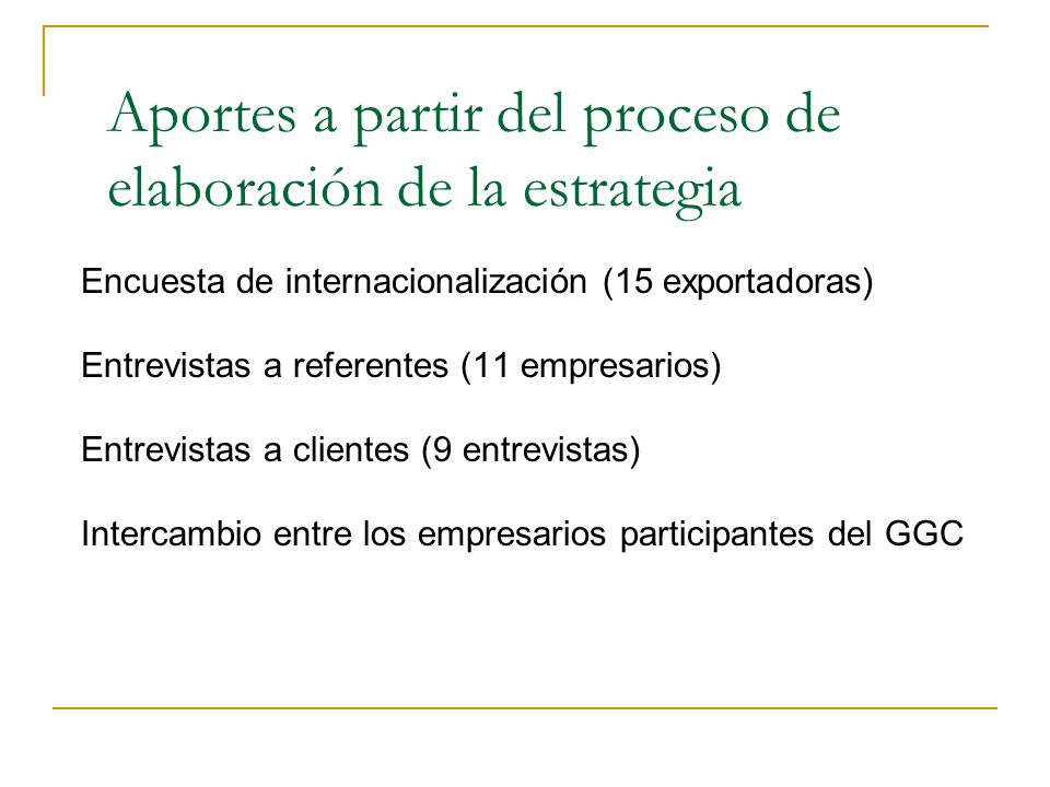 Aportes a partir del proceso de elaboración de la estrategia
