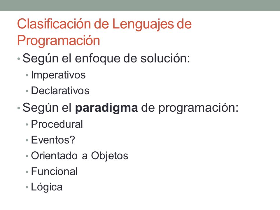Clasificación de Lenguajes de Programación