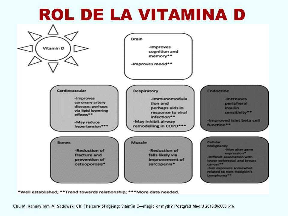 ROL DE LA VITAMINA D Chu M, Kannayiram A, Sadowski Ch.