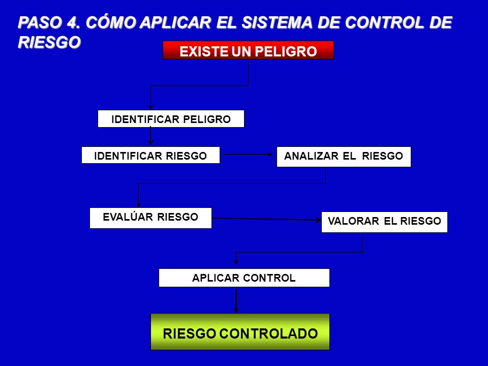 PASO 4. CÓMO APLICAR EL SISTEMA DE CONTROL DE RIESGO