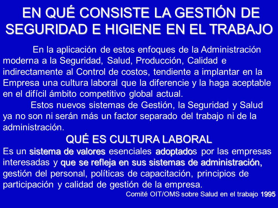 EN QUÉ CONSISTE LA GESTIÓN DE SEGURIDAD E HIGIENE EN EL TRABAJO