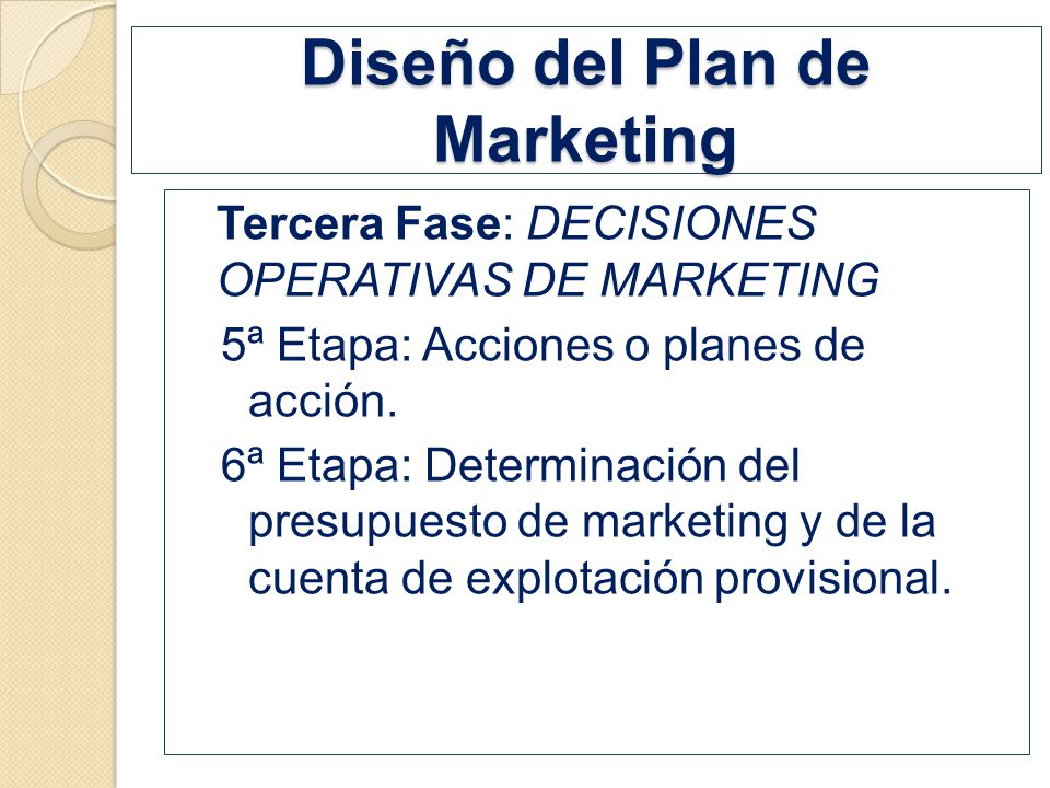 Diseño del Plan de Marketing