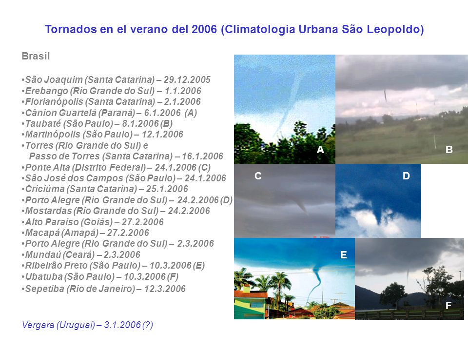 Tornados en el verano del 2006 (Climatologia Urbana São Leopoldo)