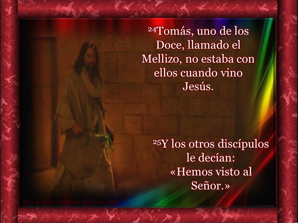 25Y los otros discípulos le decían: «Hemos visto al Señor.»