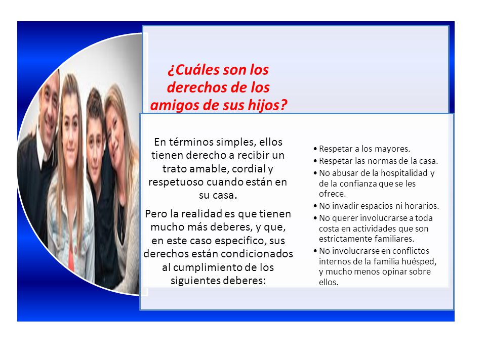 ¿Cuáles son los derechos de los amigos de sus hijos