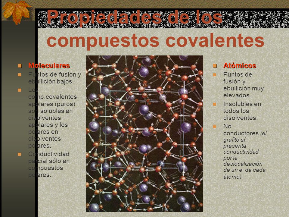 Propiedades de los compuestos covalentes