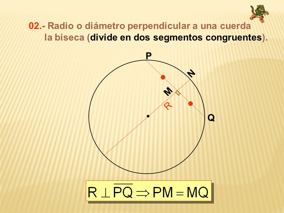 02.- Radio o diámetro perpendicular a una cuerda