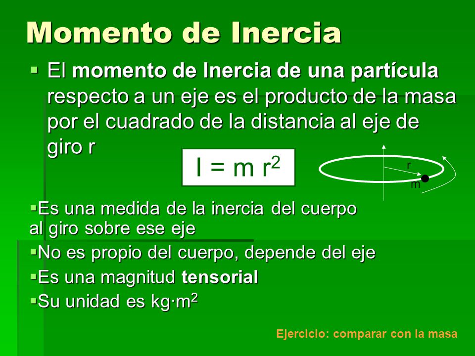 Momento de Inercia I = m r2