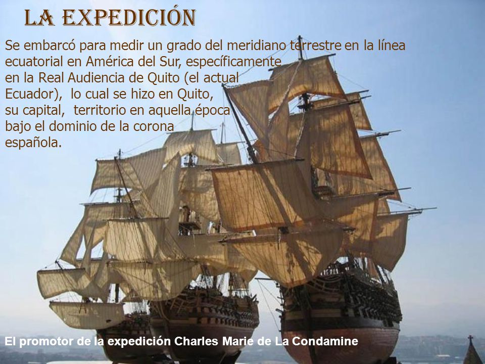 La Expedición Se embarcó para medir un grado del meridiano terrestre en la línea ecuatorial en América del Sur, específicamente.