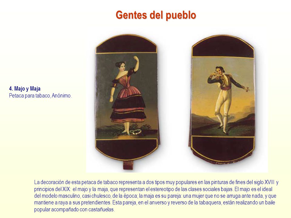 Gentes del pueblo 4. Majo y Maja Petaca para tabaco, Anónimo.