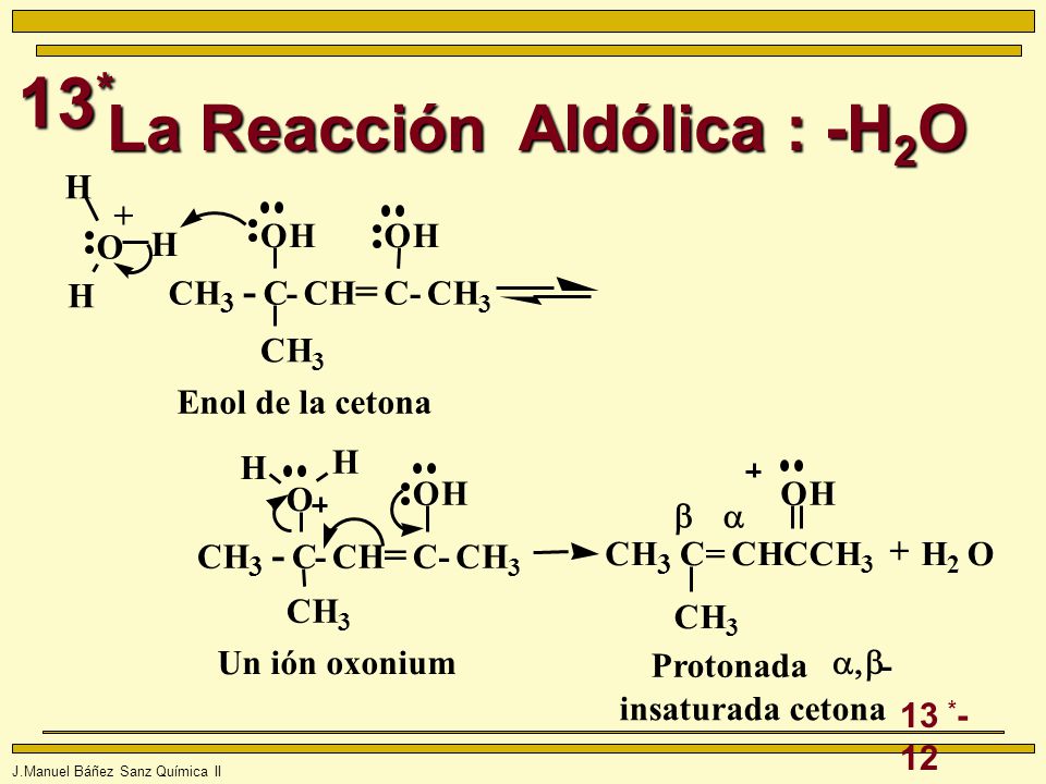 La Reacción Aldólica : -H2O