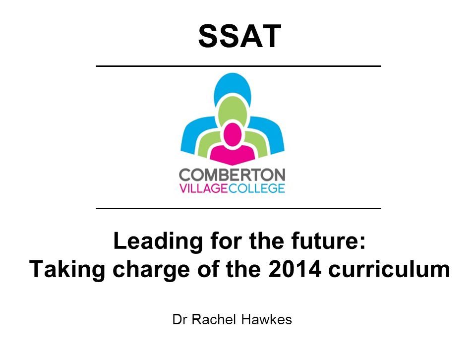 Leading for the future: Taking charge of the 2014 curriculum