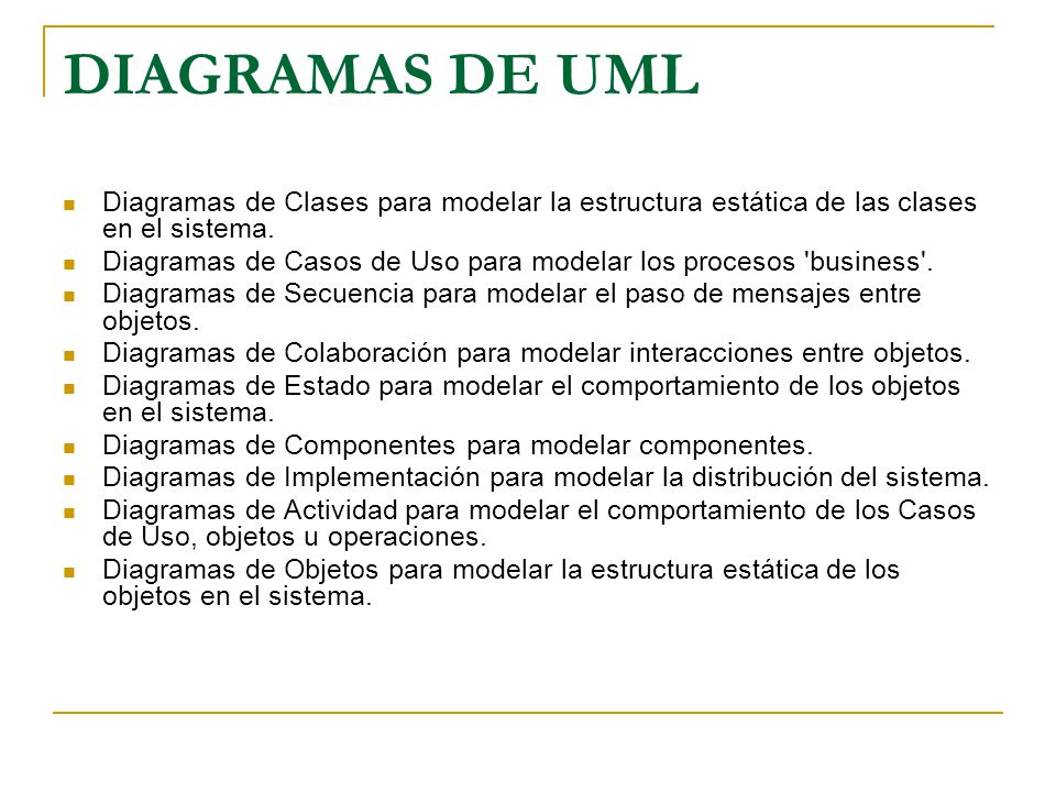 DIAGRAMAS DE UML Diagramas de Clases para modelar la estructura estática de las clases en el sistema.