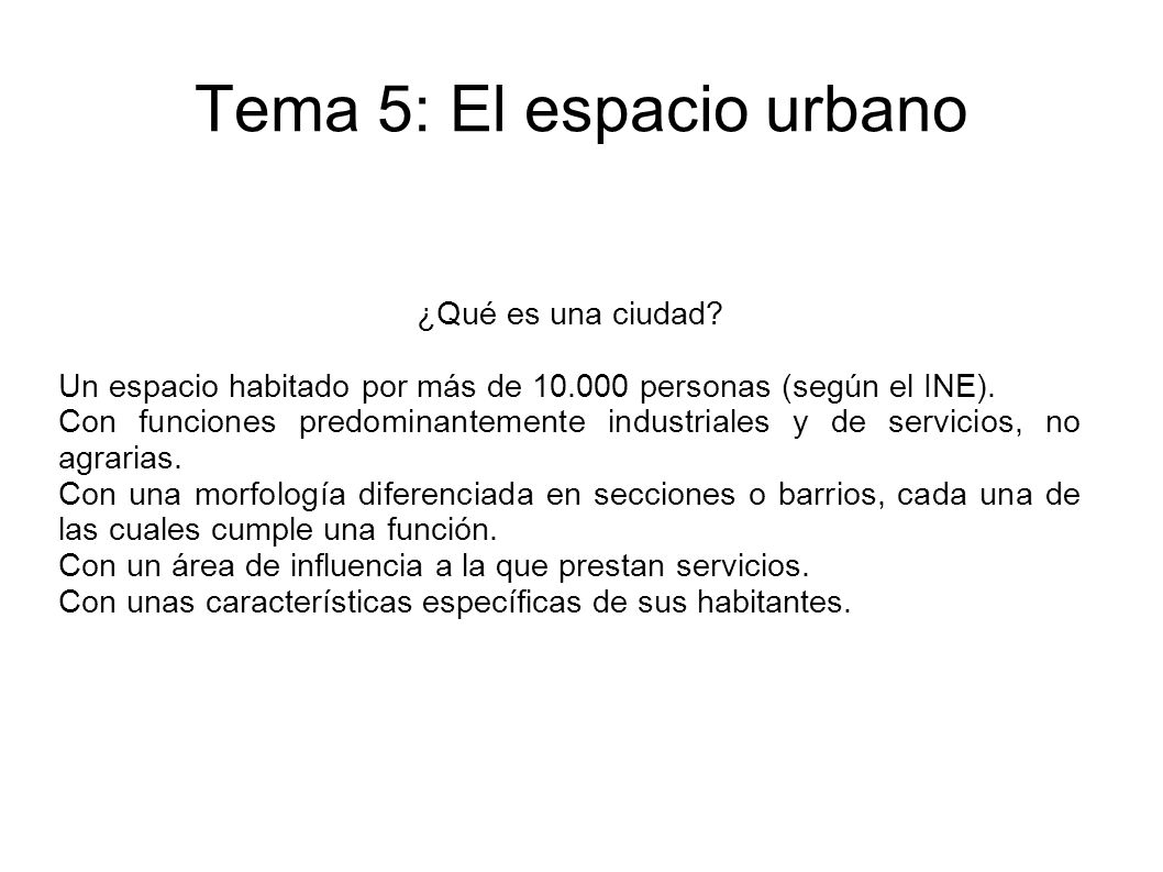 Tema 5: El espacio urbano