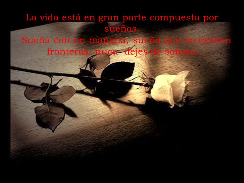 La vida está en gran parte compuesta por sueños.