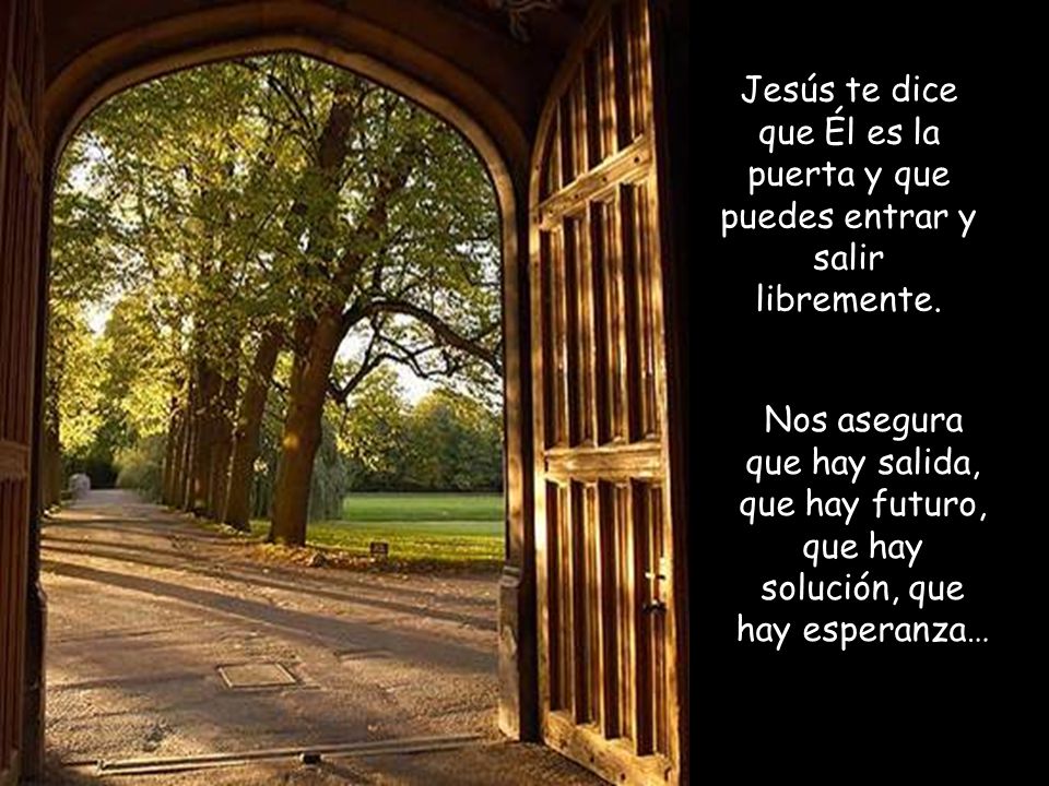 Jesús te dice que Él es la puerta y que puedes entrar y salir libremente.
