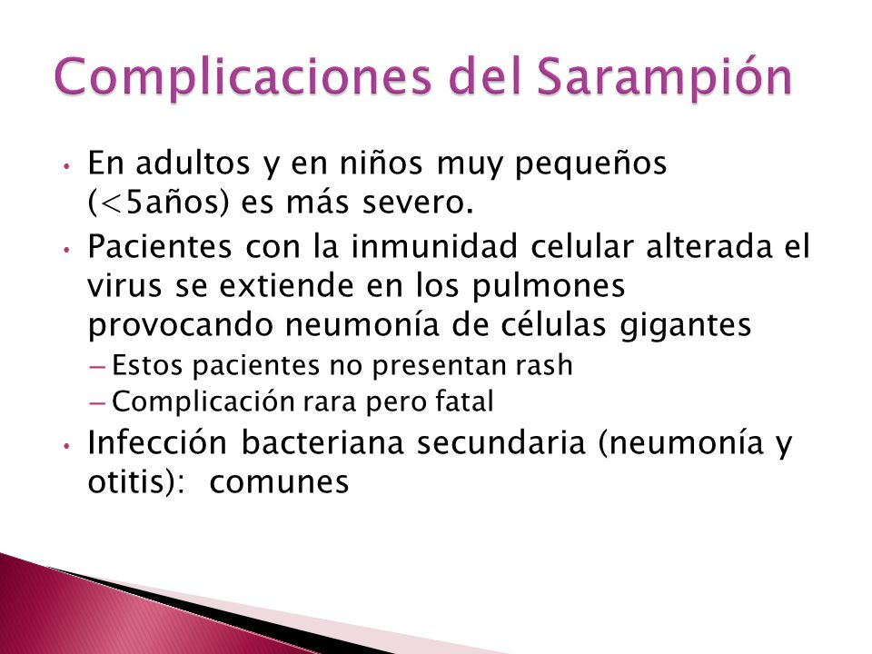 Complicaciones del Sarampión
