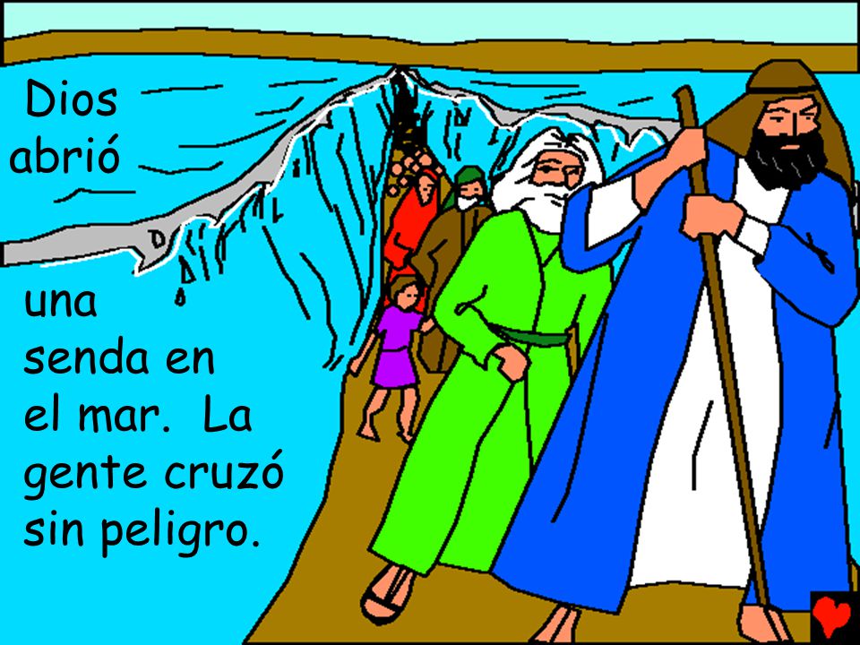 Dios abrió una senda en el mar. La gente cruzó sin peligro.