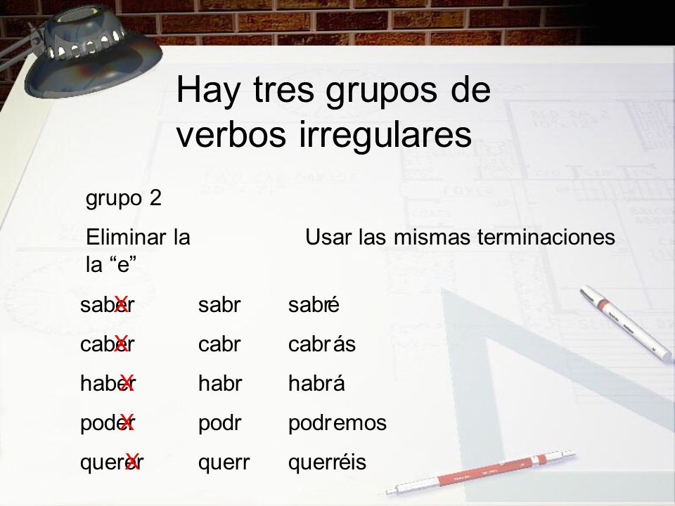 Hay tres grupos de verbos irregulares
