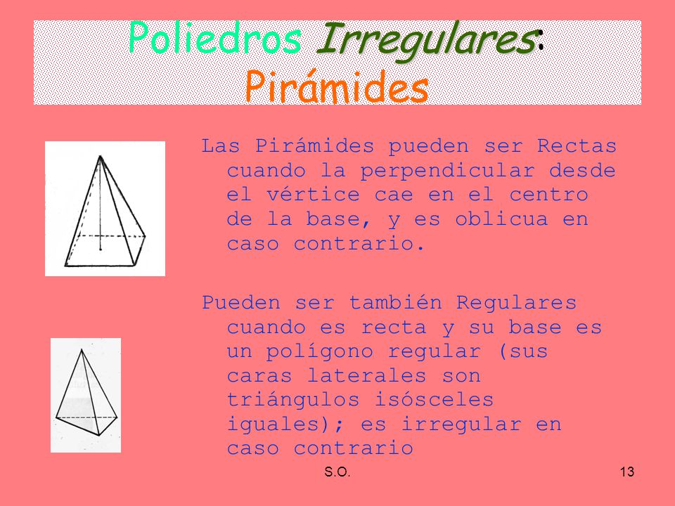 Poliedros Irregulares: Pirámides
