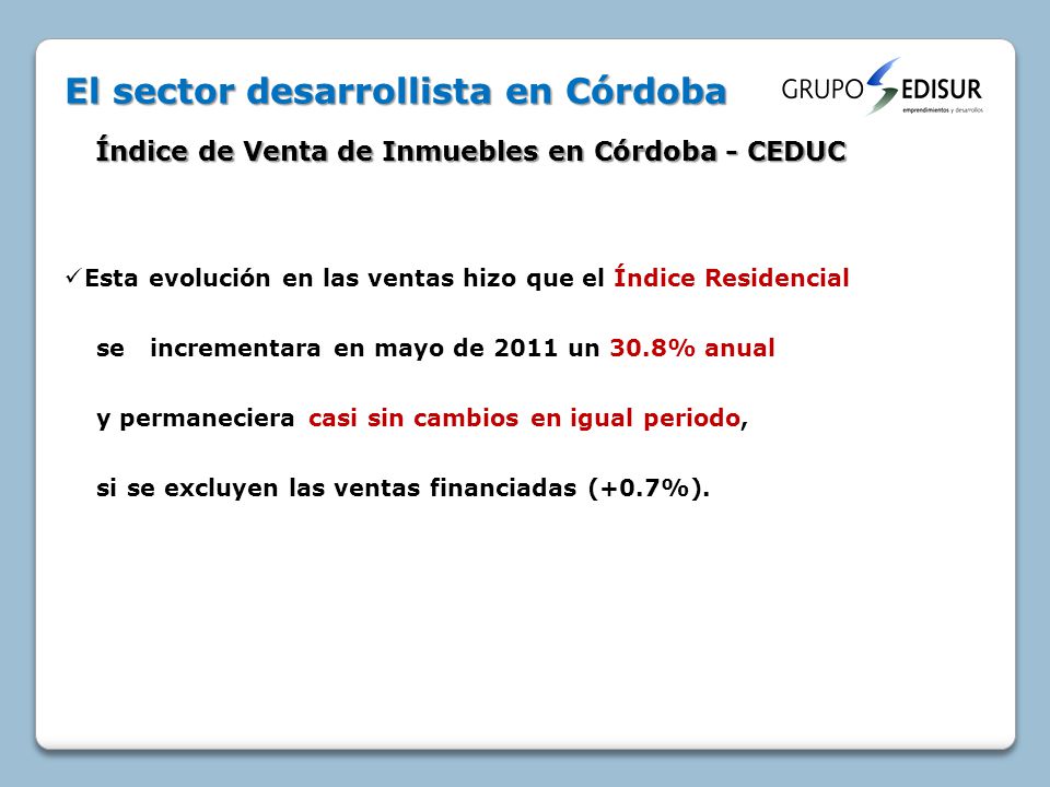 Índice de Venta de Inmuebles en Córdoba - CEDUC