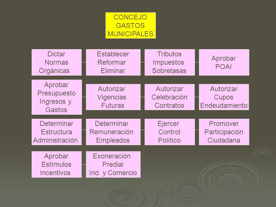 CONCEJO GASTOS. MUNICIPALES. Dictar. Normas. Orgánicas. Establecer. Reformar. Eliminar. Tributos.