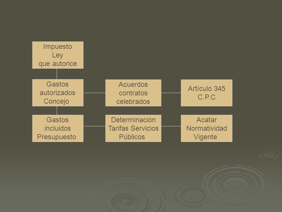 Impuesto Ley. que autorice. Gastos. autorizados. Concejo. Acuerdos. contratos. celebrados. Artículo 345.