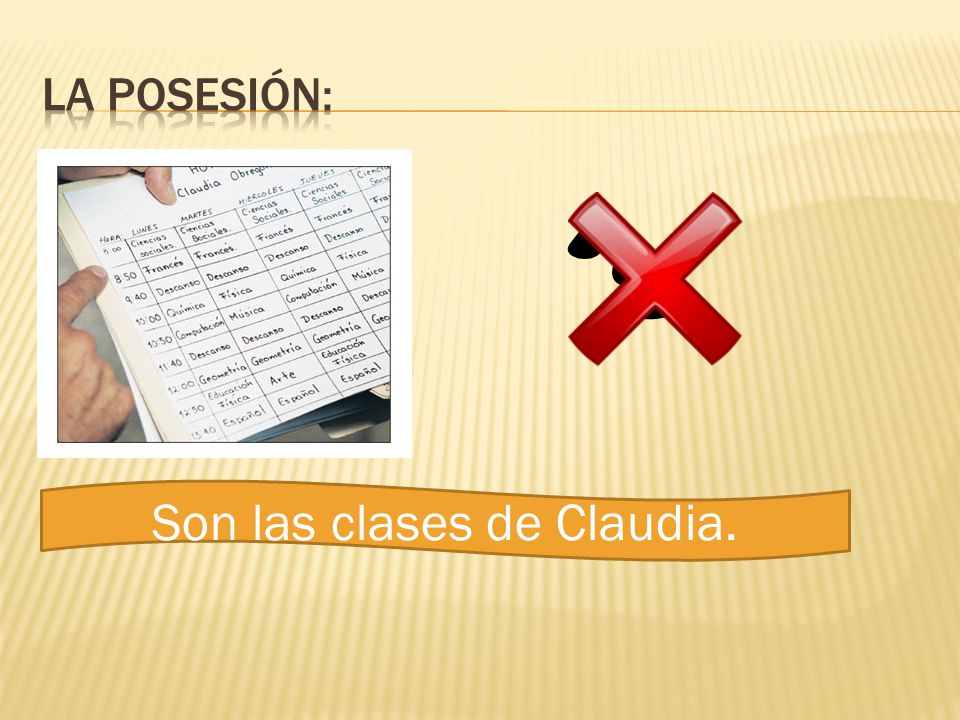Son las clases de Claudia.