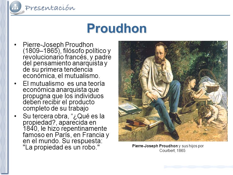 Pierre-Joseph Proudhon y sus hijos por Courbert, 1865