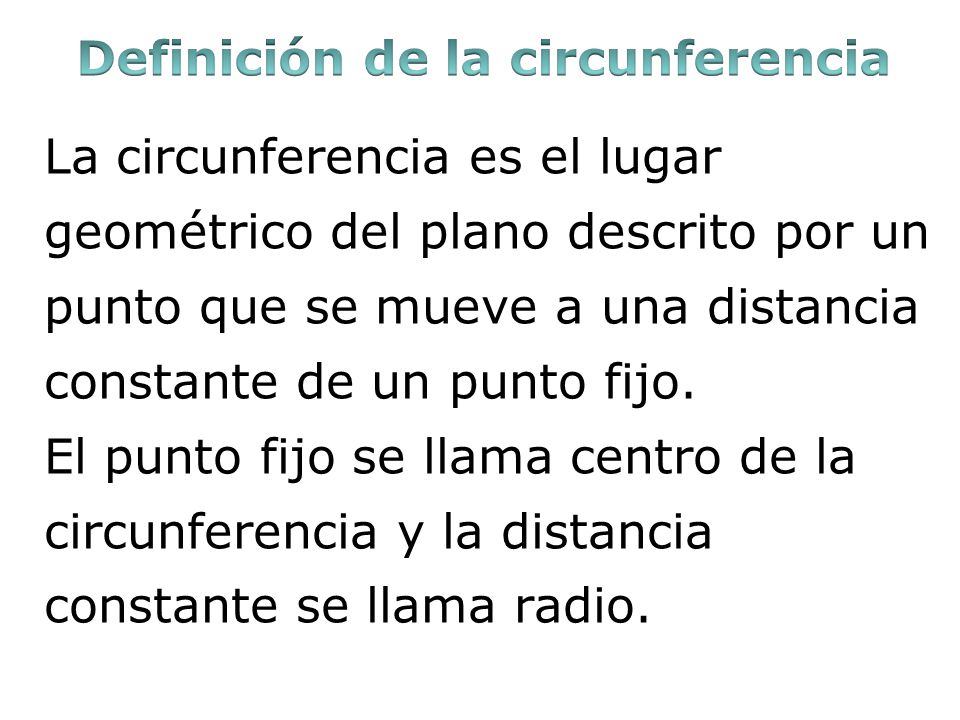 Definición de la circunferencia