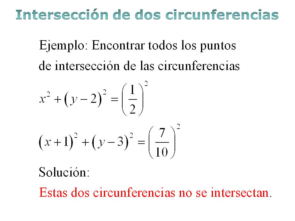 Intersección de dos circunferencias