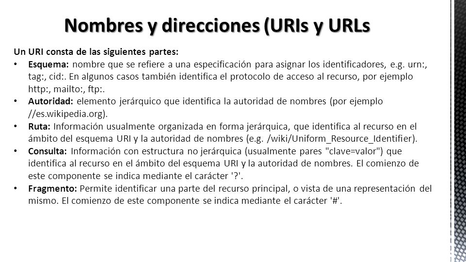 Nombres y direcciones (URIs y URLs