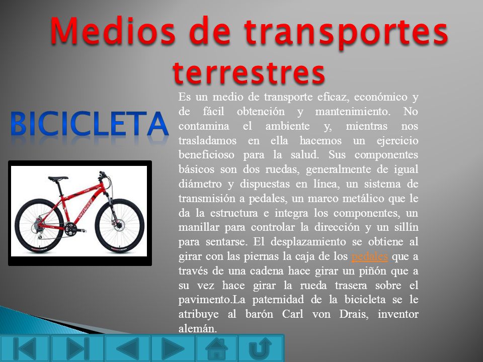 Medios de transportes terrestres bicicleta