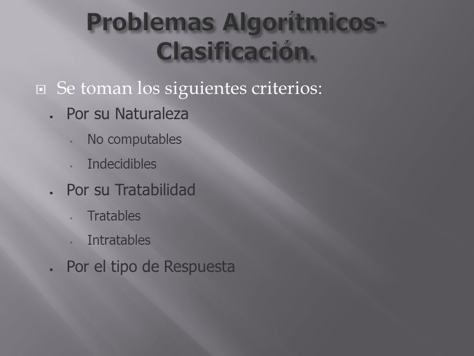 Problemas Algorítmicos- Clasificación.