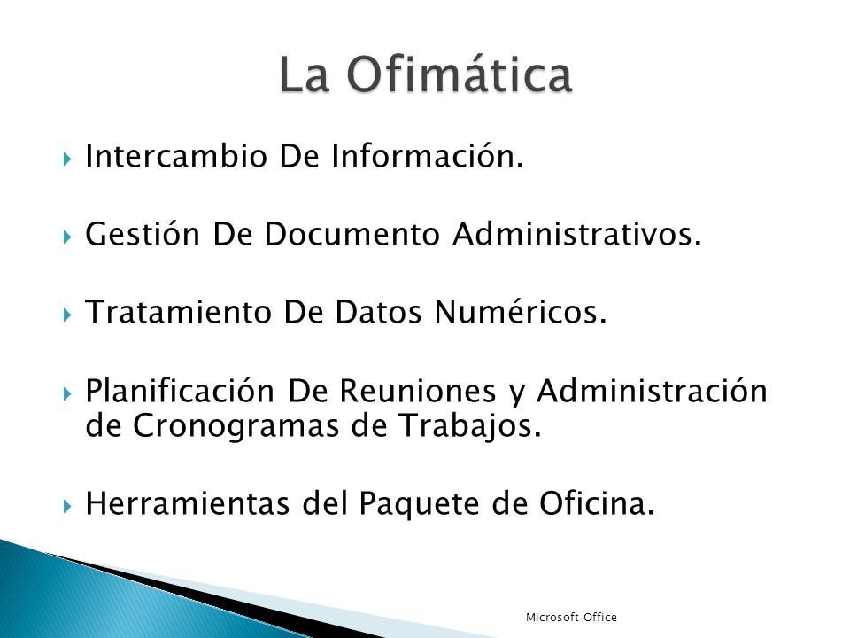La Ofimática Intercambio De Información.