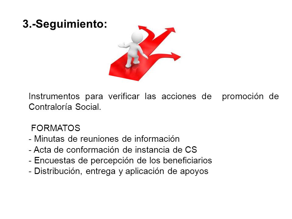 3.-Seguimiento: Instrumentos para verificar las acciones de promoción de Contraloría Social. FORMATOS.