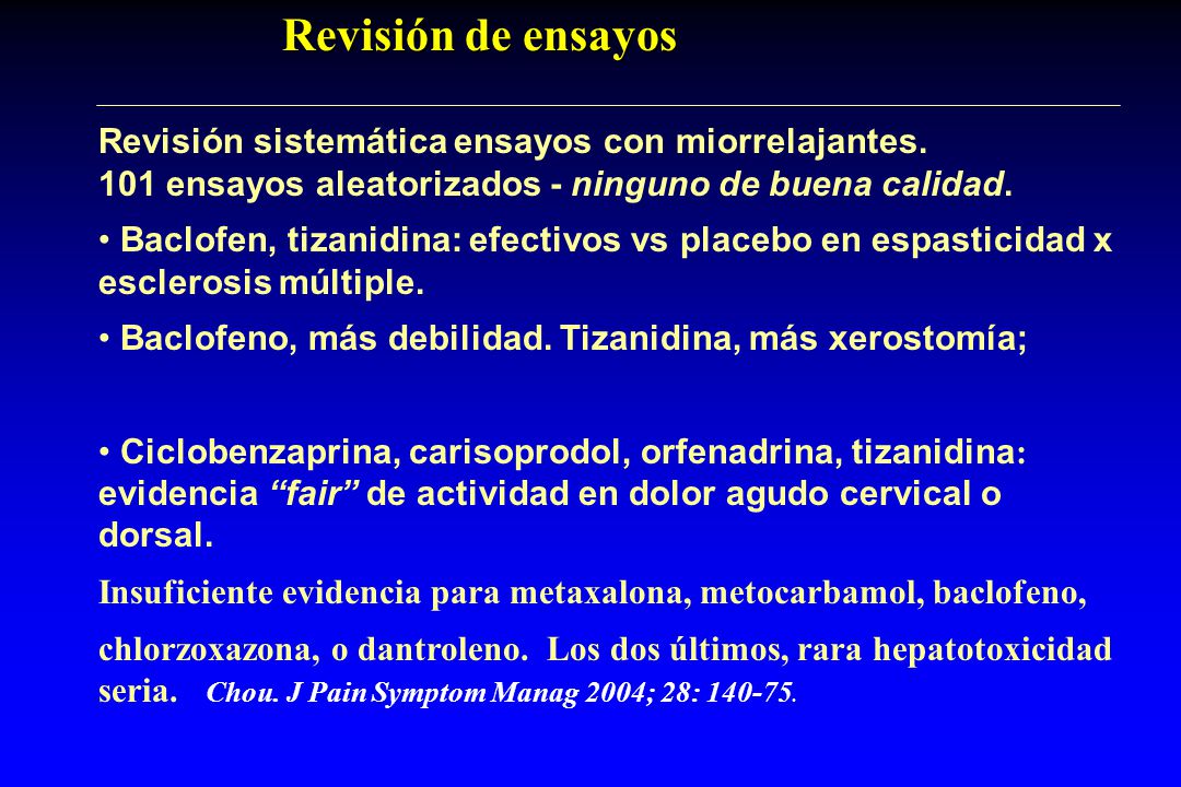 Revisión de ensayos Revisión sistemática ensayos con miorrelajantes. 101 ensayos aleatorizados - ninguno de buena calidad.