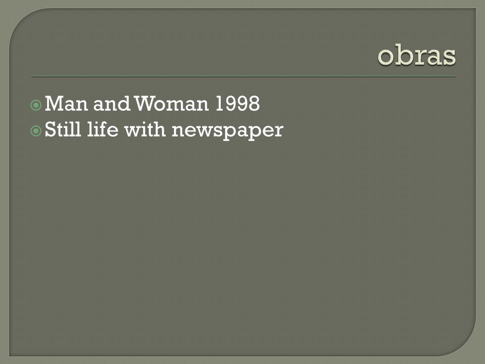 obras Man and Woman 1998 Still life with newspaper
