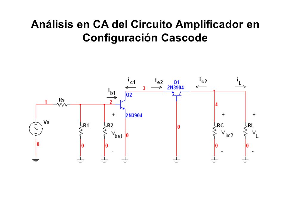 Análisis en CA del Circuito Amplificador en Configuración Cascode