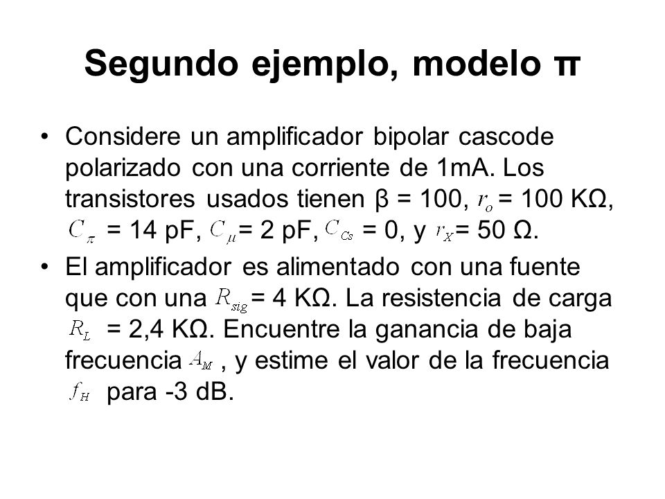 Segundo ejemplo, modelo π