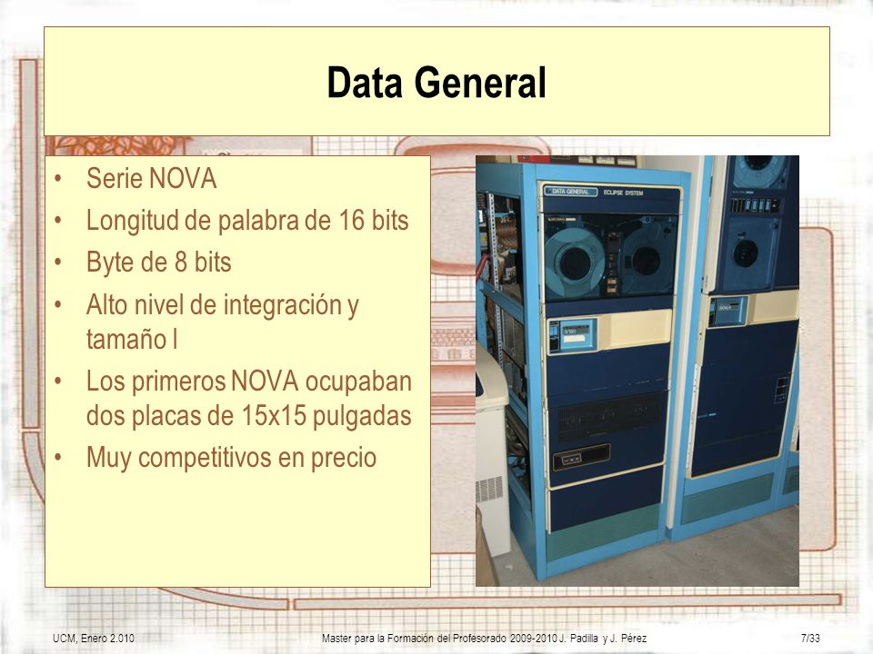Data General Serie NOVA Longitud de palabra de 16 bits Byte de 8 bits