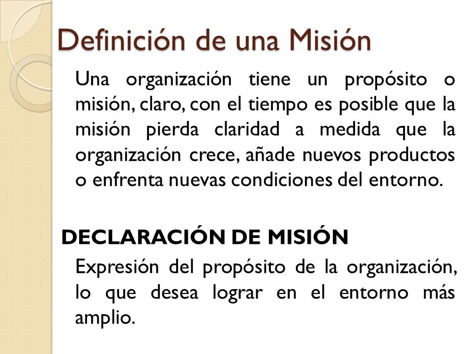 Definición de una Misión