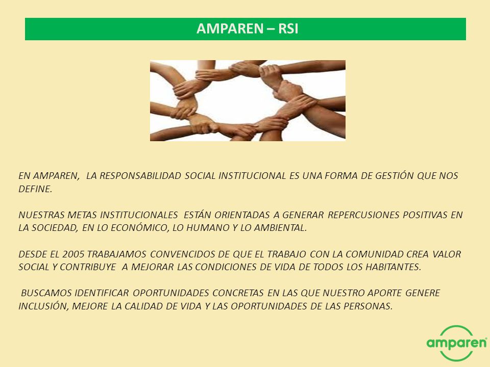 AMPAREN – RSI En AMPAREN, la responsabilidad social institucional es una forma de gestión que nos define.