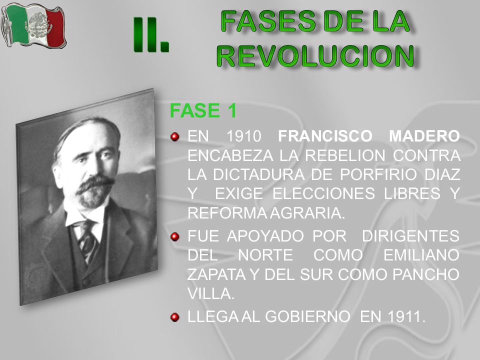 FASES DE LA REVOLUCION II. FASE 1