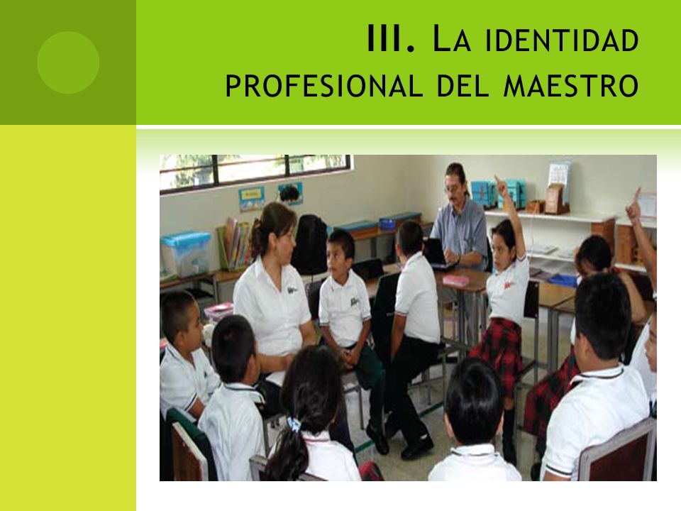 III. La identidad profesional del maestro