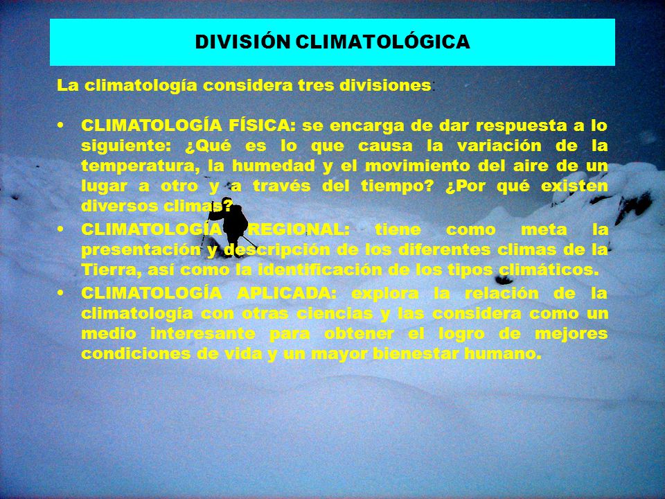 DIVISIÓN CLIMATOLÓGICA