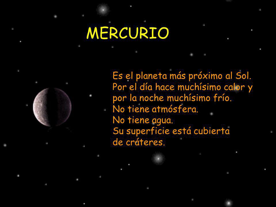 MERCURIO Es el planeta más próximo al Sol.
